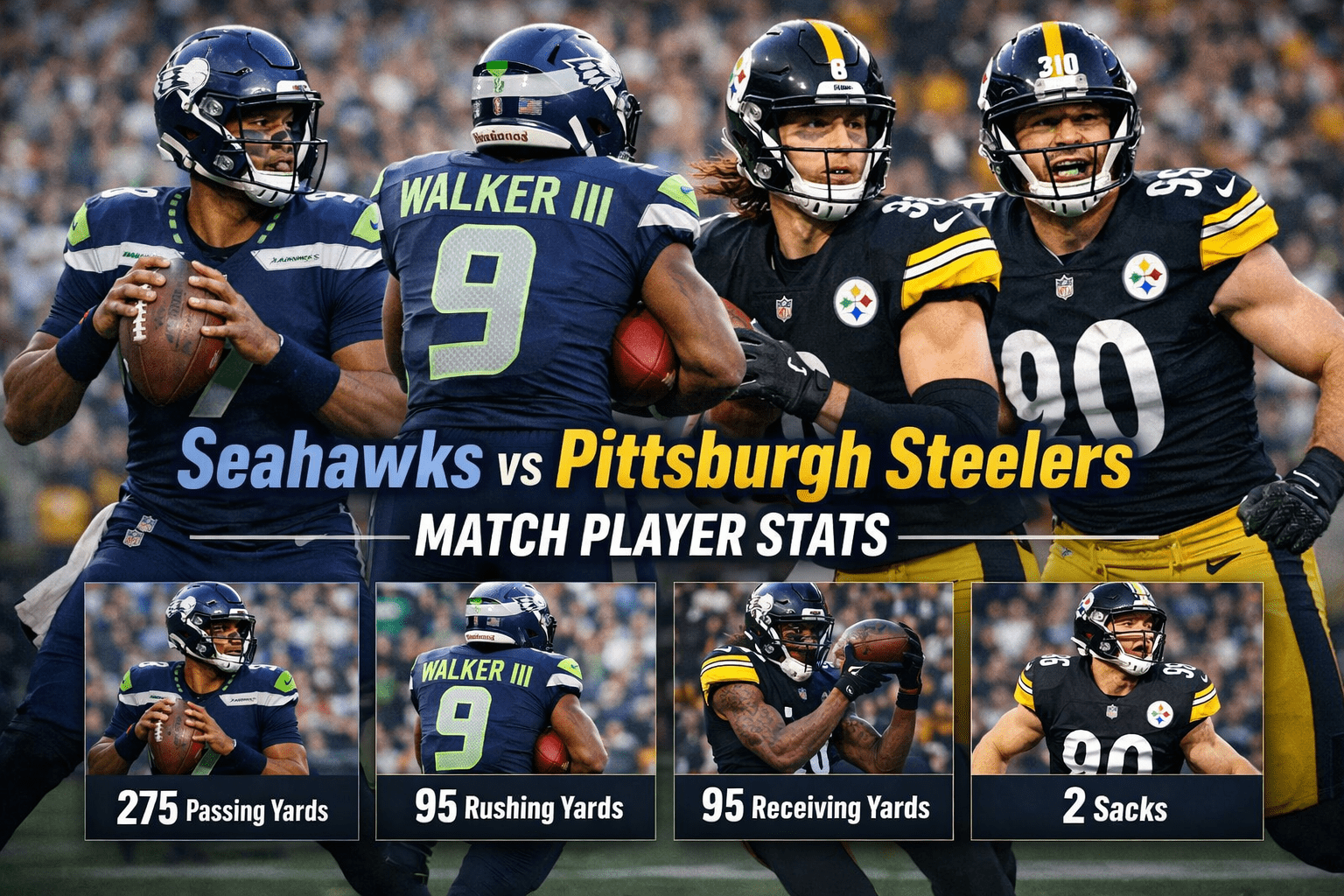 Seahawks vs pittsburgh steelers match player stats