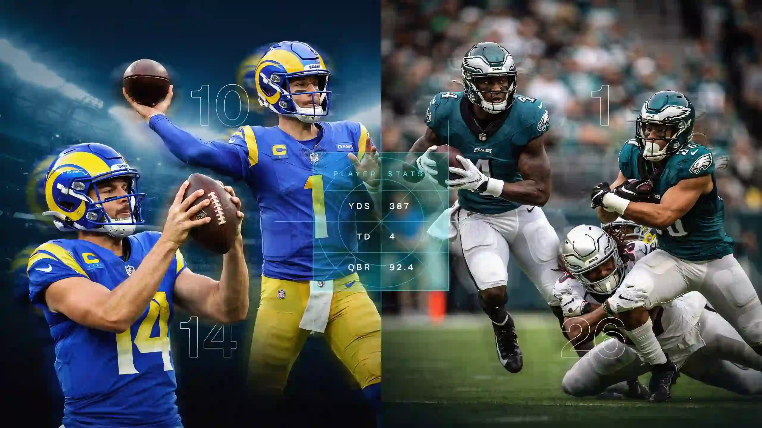 Angeles Rams vs Philadelphia Eagles Match Player Stats