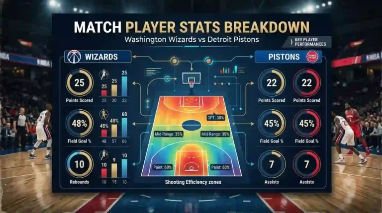 Washington Wizards vs Detroit Pistons Match Player Stats